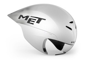 MET kask czasowy Drone Wide Body II, biały metalik