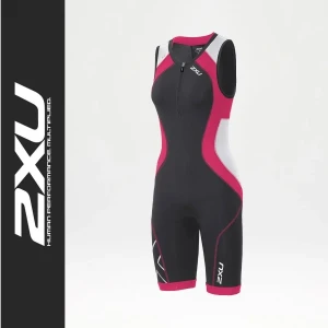 2XU damski strój triathlonowy Compression Trisuit, czarny/różowy