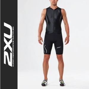 2XU męski strój triathlonowy Compression Full Zip, czarny