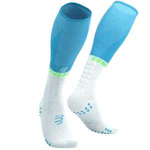 Compressport skarpety kompresyjne FULL SOCKS OXYGEN biało-niebieskie