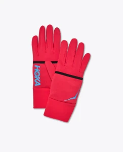 Hoka rękawiczki ColdSnap Fleece Gloves, czerwone