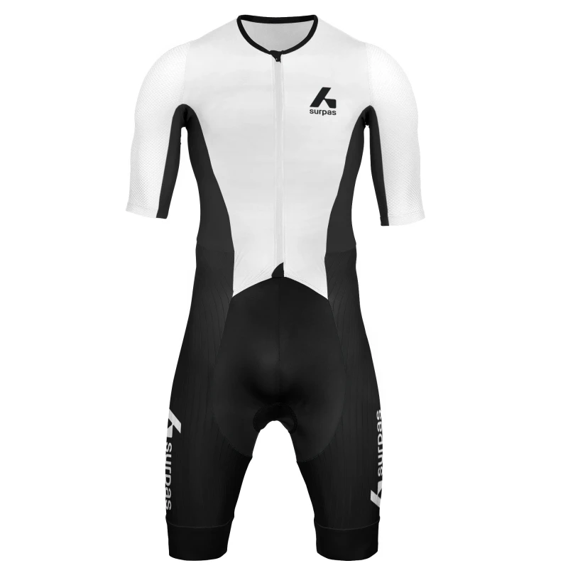 Surpas męski strój triathlonowy Aero 4 Speedsuit LD biało-czarny