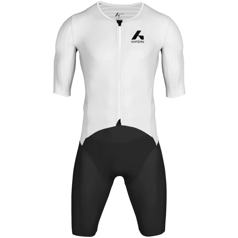 Surpas męski strój triathlonowy Insane 3 Speedsuit LD biało-czarny