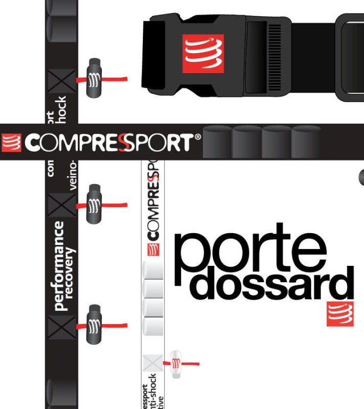 Compressport pasek na numer startowy biały